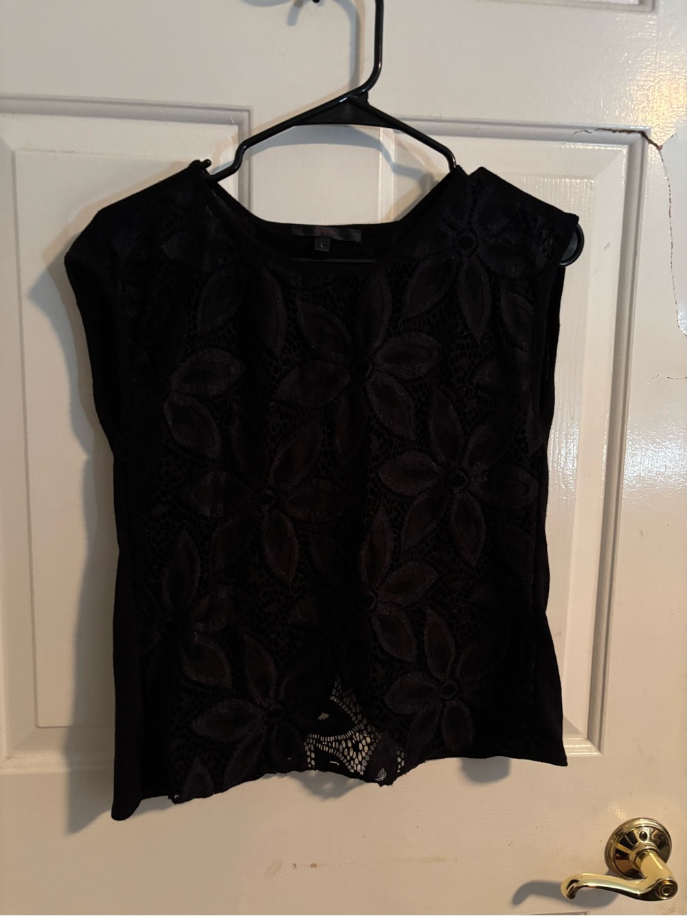 MCM Black Lacey Back Slit Tank Top